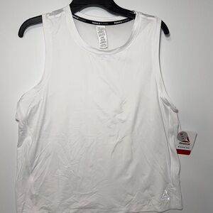 Reebok Womens White Running Tank Top Size L Moisture Wicking New